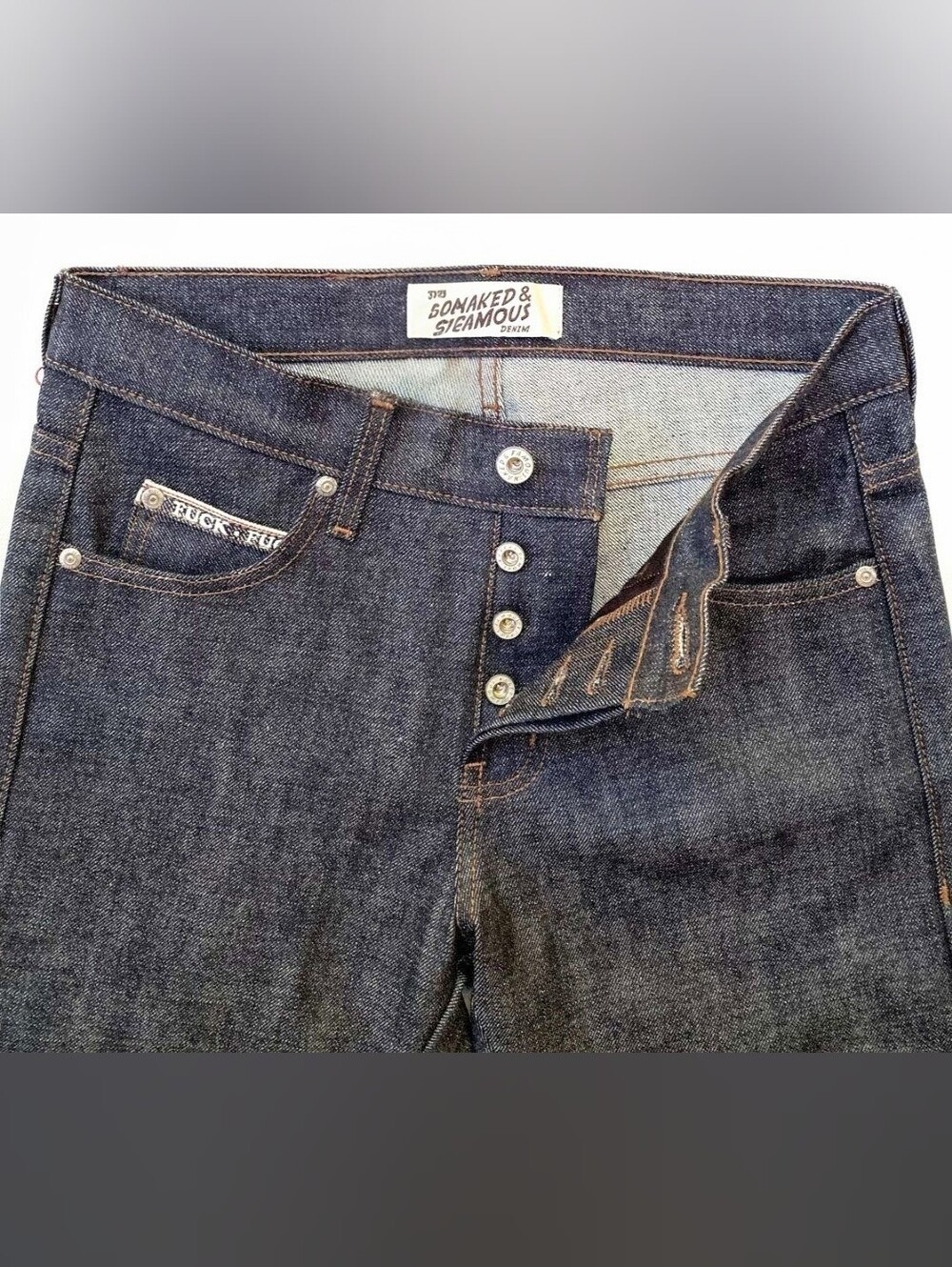 Naked & Famous Denim Raw Vulgar Selvedge 2 Indigo Slim Straight Jeans As 29